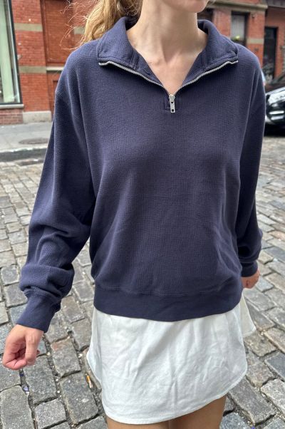 Missy Thermal Pullover Brandy Melville Heather Grey Sweatpants & Sweatshirts Women