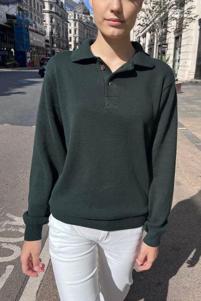 Women Sweaters Dark Green Katiana Collar Sweater Brandy Melville
