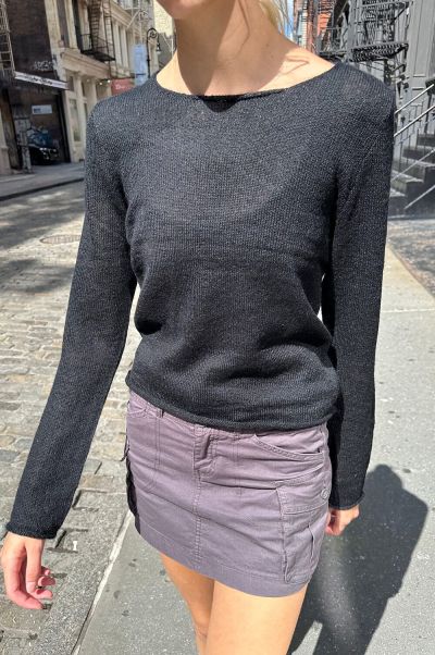Stella Mohair Sweater Women Black Brandy Melville Sweaters
