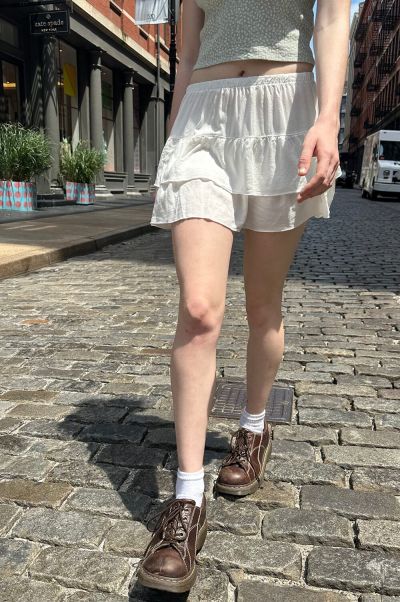 Izzy Mini Skirt Bottoms Women Brandy Melville Natural White