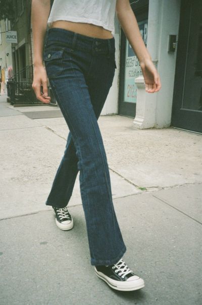 Agatha Denim Jeans Bottoms Women Brandy Melville Dark Wash 90S Denim