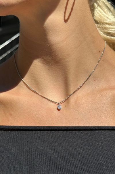 Diamond Charm Necklace Jewelry Brandy Melville Silver Women