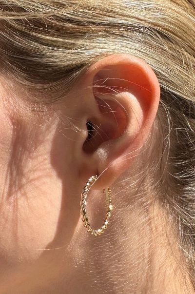 Silver Brandy Melville Jewelry Women Twisted Hoop Earrings