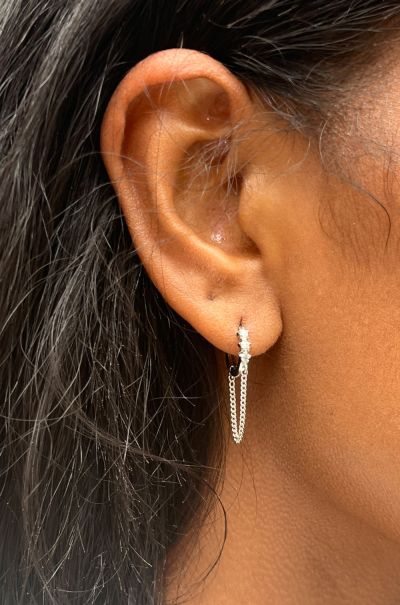 Brandy Melville Mini Drop Hoop Earrings Women Jewelry Silver