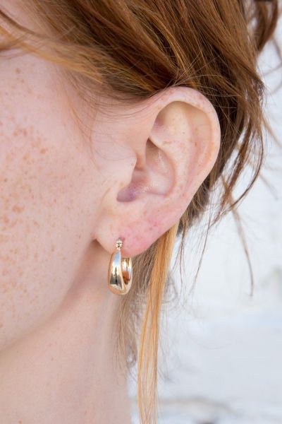 Gold Women Jewelry Thick Hoop Earrings Brandy Melville