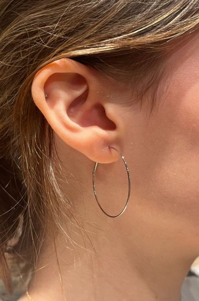 Silver Women Jewelry Brandy Melville Hoop Earrings