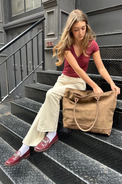 Tote Bag Brown Women Brandy Melville Bags & Backpacks
