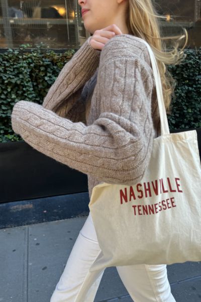 Brandy Melville Nashville Tennessee Tote Bag Women Bags & Backpacks Ivory