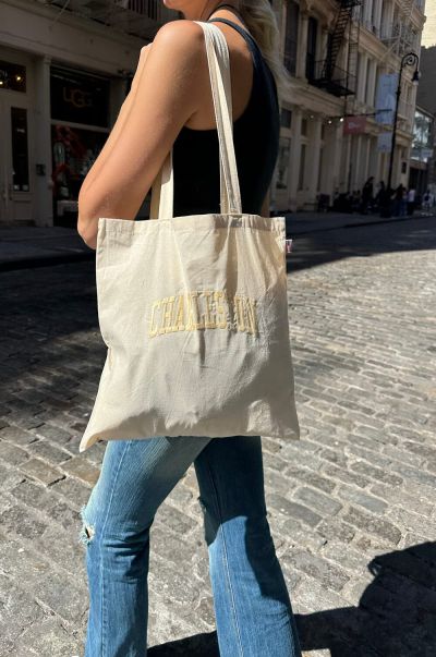 Women Ivory Bags & Backpacks Charleston Tote Bag Brandy Melville