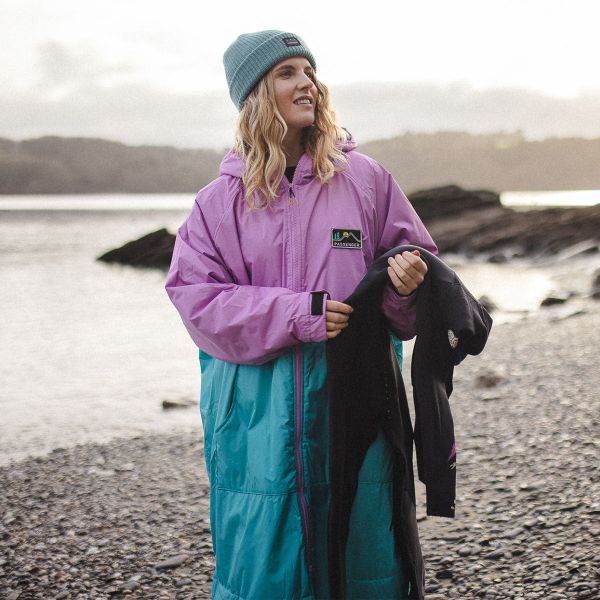 Roaming Recycled Sherpa Lined Changing Robe Women Viridian Green/Orchid Changing Robes & Ponchos Passenger Clothing High-Quality
