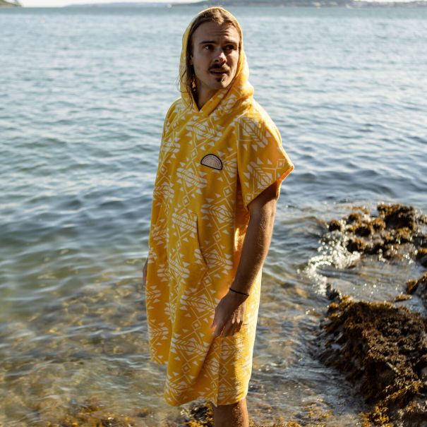 Women Baja Recycled Towel Poncho Changing Robes & Ponchos Luxury Passenger Clothing Yellow Coast
