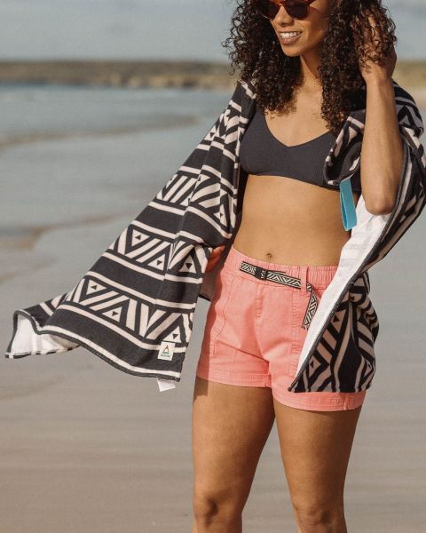 Black/ White Pattern Portland Beach Recycled Towel Passenger Clothing Discount Changing Robes & Ponchos Women