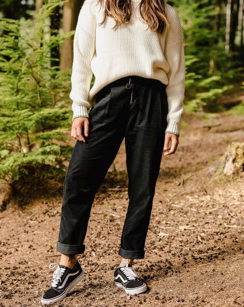 Black Passenger Clothing Timeless Dungarees & Trousers Compass Recycled Corduroy Trouser Women