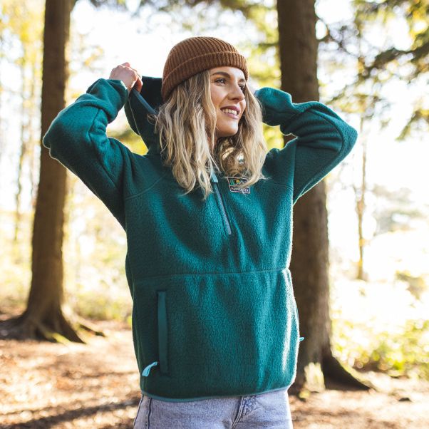 Maine Hooded Recycled Sherpa Fleece Storm Green Fleece Introductory Offer Passenger Clothing Women