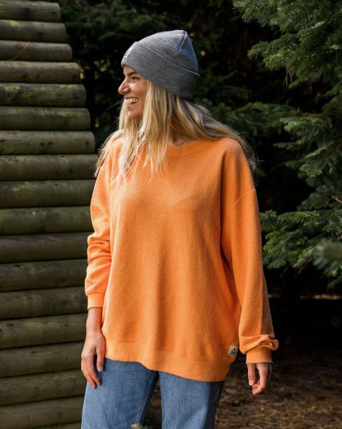 Personalized Women Apricot Fauna Organic Cotton Textured Sweatshirt Hoodies & Sweatshirts Passenger Clothing