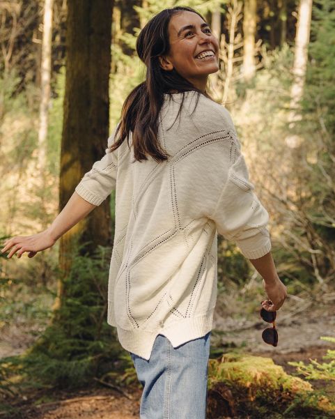 Palm Organic Cotton Jumper Time-Limited Discount Women Off White Passenger Clothing Knitwear