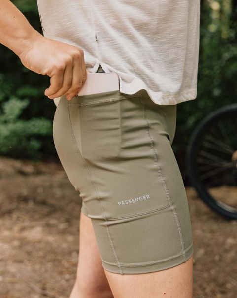 Route Recycled Active Short Pants Secure Dusty Olive Women Passenger Clothing
