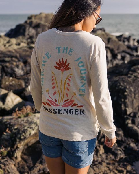 Passenger Clothing Bud Recycled Cotton Ls T Long Sleeve T-Shirts Milky Marl Charming Women