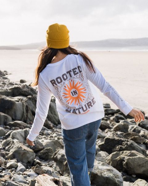 Passenger Clothing White Long Sleeve T-Shirts Rooted In Nature Ls T Women Discount