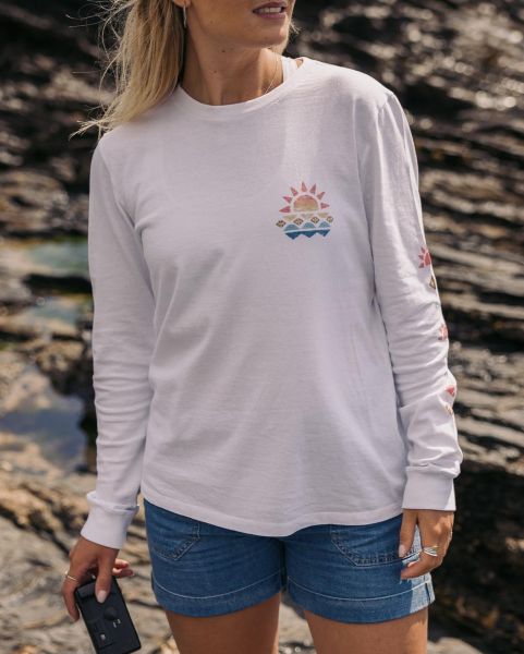 White Long Sleeve T-Shirts Sunray Recycled Cotton Ls T Cozy Women Passenger Clothing