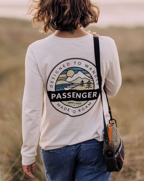 Wilds Recycled Cotton Ls T Passenger Clothing Milky Marl Women Pure Long Sleeve T-Shirts