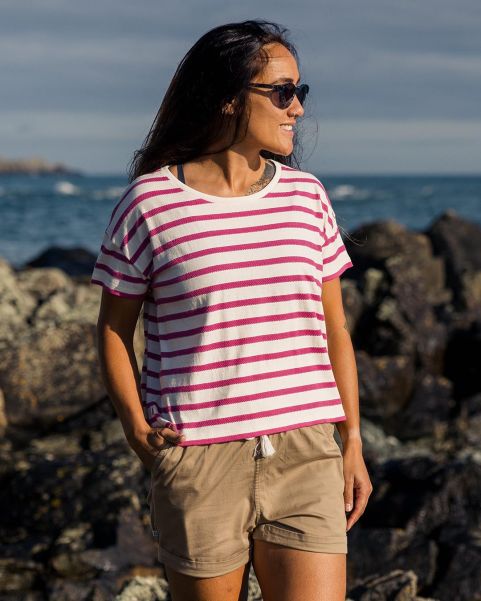 Fuchsia Tops & T-Shirts Passenger Clothing Latest Skye Stripe T Women