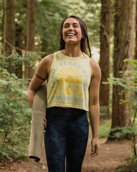 Elegant Hazy Yellow Women Passenger Clothing Tops & T-Shirts Exhale Active Recycled Tank Top