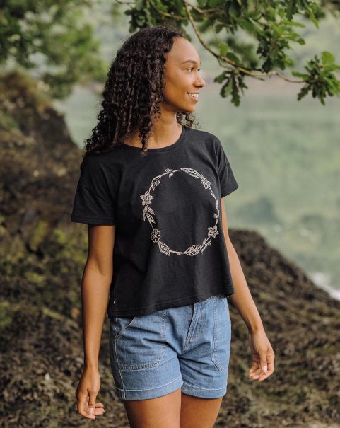 Passenger Clothing Latest Tops & T-Shirts Daisy Chain Recycled Cotton T Black Women
