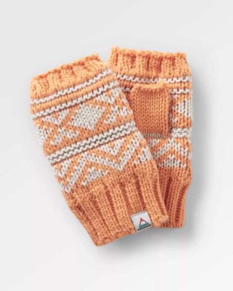 High-Performance Women Passenger Clothing Gloves Apricot Lily Recycled Fleece Lined Fingerless Mittens