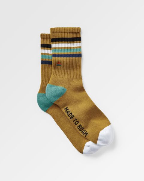 Women Passenger Clothing Innovative Socks Mustard Yellow Organic Midweight Crew Socks