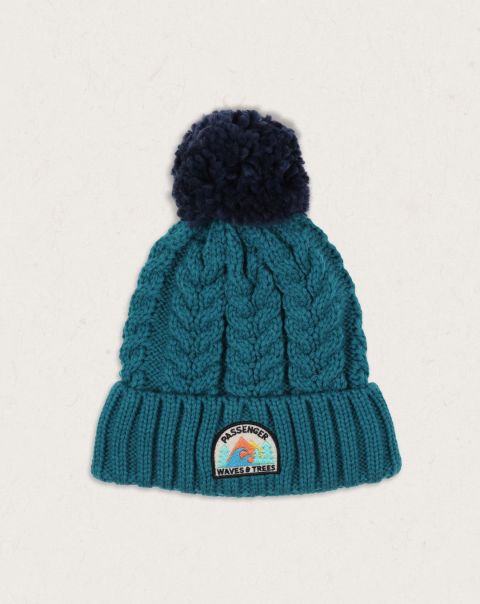 Women Drifter Fleece Lined Recycled Bobble Hat Beanies Passenger Clothing Store Shaded Spruce